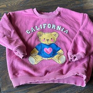 Zara Pink California Teddy Bear Sweatshirt